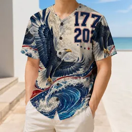 Bald Eagle Ocean Wave 1776 2026 Patriotic Freedom 250th Anniversary Men's Outfit Baseball Jersey
