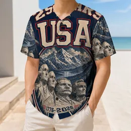 USA 250 Years Presidential Monument Mountain Patriotic Holiday Game Day Wear For Men Baseball Jersey