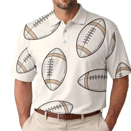 Hand Drawn American Football Allover For Game Day Casual Wear And Weekend Sports Fans Men's Polo Shirt