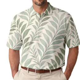Vintage Tropical Leaf Foliage For Summer Beach Vacation Golf And Resort Wear Men Men's Polo Shirt