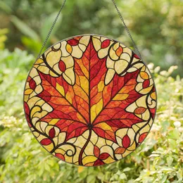 Stained Glass Maple Leaf Autumn Window Decor for Fall Home and Garden Lovers Stained Glass Suncatcher