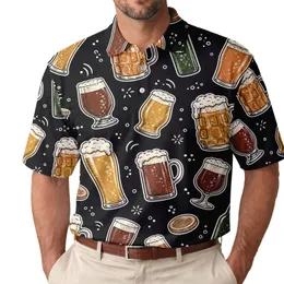 Retro Beer Tasting Glasses And Bottles For Brewery Tours, Pub Nights And Parties Men's Polo Shirt