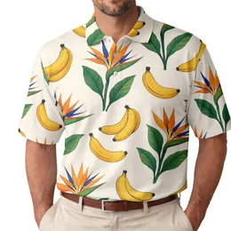 Banana And Bird Of Paradise Tropical Garden For Vacation Resort Wear And Summer Outfits Men's Polo Shirt