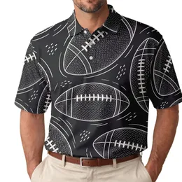 Monochrome American Football Laces For Tailgates, Game Days And Athletic Sports Fans Men's Polo Shirt