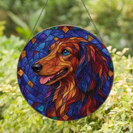 Vibrant Stained Glass Dachshund Window Decor for Dog Lovers and Housewarming Gifts Stained Glass Suncatcher