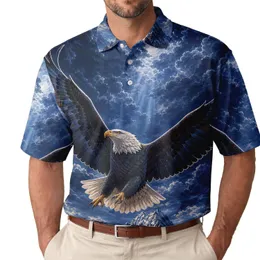 Bald Eagle Mountain Storm Sky Outdoor Adventure Gift For Nature Lovers Men's Polo Shirt