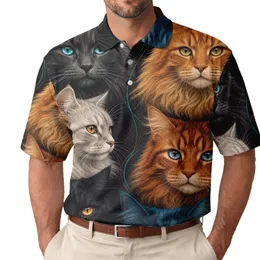 Six Long Haired Cat Portraits For Cat Lovers Casual Wear And Everyday Gift Giving Men's Polo Shirt
