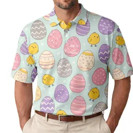 Pastel Easter Eggs And Baby Chicks For Spring Celebrations And Holiday Gift Giving Men's Polo Shirt