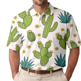 Desert Cactus And Agave Floral Summer Vacation Casual Wear For Men Men's Polo Shirt