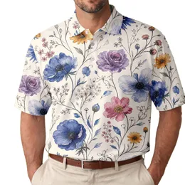 Blue Wildflower Meadow Botanical For Garden Parties And Coastal Getaways For Women Men's Polo Shirt
