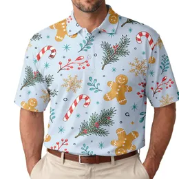 Festive Gingerbread Candy Canes And Evergreen Sprigs For Cozy Holiday Gatherings Men's Polo Shirt