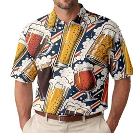 Overflowing Beer Glasses For Oktoberfest Beach Parties, Pub Nights And Brewery Fans Men's Polo Shirt