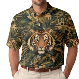Bengal Tiger Jungle Camouflage For Rugged Travel, Outdoor Weekends And Safari Style Men's Polo Shirt