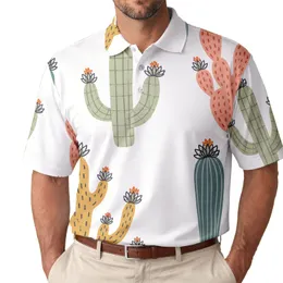 Desert Cactus Botanical Motif For Beach Vacations And Relaxed Summer Style For Men Men's Polo Shirt