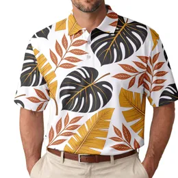 Tropical Botanical Leaves For Resort Wear And Summer Vacation Outfits Men's Polo Shirt