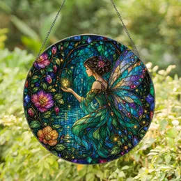Fairy Woodland Pond Stained Glass Decor For Enchanted Garden And Cottage Living Room Stained Glass Suncatcher
