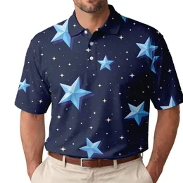 Blue Star Constellation Night Sky for Everyday Wear and Celestial Fashion Lovers Men's Polo Shirt