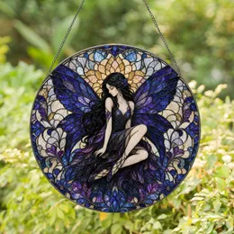 Twilight Stained Glass Fairy With Butterfly Wings Window Decor for Gothic Fantasy Homes Stained Glass Suncatcher