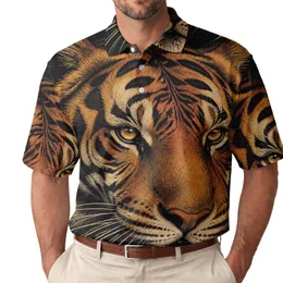 Bengal Tiger Portrait Luxury Wildlife Style for Date Nights and Beach Travel Enthusiasts Men's Polo Shirt