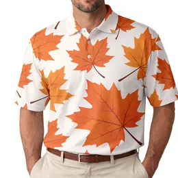 Bold Orange Maple Leaves for Autumn Gatherings, Travel and Weekend Getaways for Men Men's Polo Shirt