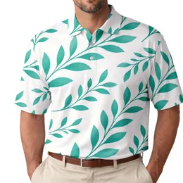 Jade Green Leafy Sprigs Fresh Garden Casual Wear For Men Men's Polo Shirt