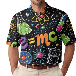 Neon Science Lab Cosmos Equation Art For STEM Parties, Teachers And Science Fans Men's Polo Shirt