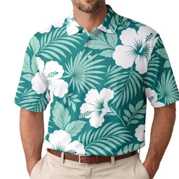 White Hibiscus And Teal Tropical Foliage For Resort Vacations And Beach Getaways Men's Polo Shirt