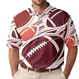 Burgundy American Football Seamless Repeat For Game Day Fans And Sports Lovers Men's Polo Shirt