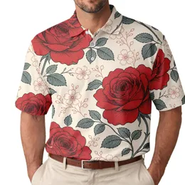 Scarlet Rose Botanical Garden For Vintage Casual Wear And Thoughtful Gifts For Men Men's Polo Shirt