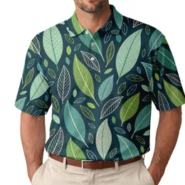 Tropical Green Leaf Botanical Beach Vacation Casual Wear For Men Men's Polo Shirt
