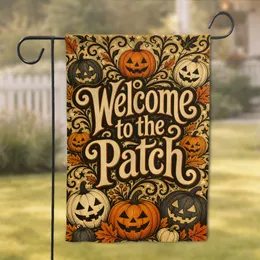 Vintage Halloween Pumpkin Porch Decor for Fall Homes, Cozy Autumn Front Yard Accent Garden Flag