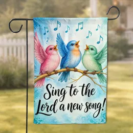 Colorful Singing Songbirds Christian Patio Decor for Faithful Homes and Churches Garden Flag
