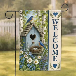 Bluebird Birdhouse Welcome Porch Accent For Spring Entryway And Cottage Charm Home Garden Flag