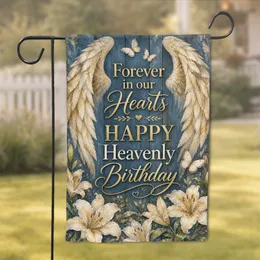 Angel Wings Memorial Heavenly Birthday Tribute for Cemetery and Home Display Garden Flag