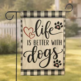 Farmhouse Dog Lover Porch Welcome For Patio And Yard Cozy Rustic Home Accent For Dog Moms Garden Flag