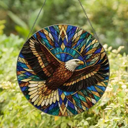 Majestic Bald Eagle Window Decor for Cabin, Lodge, Patriotic Home and Gift Display Stained Glass Suncatcher