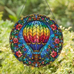 Hot Air Balloon Stained Glass Window Decor for Anniversaries, Birthdays, and Gifts Stained Glass Suncatcher