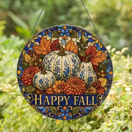 Autumn Harvest Pumpkin Stained Glass Window Accent For Fall Kitchen And Home Decor Stained Glass Suncatcher