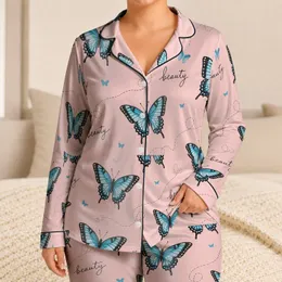 Blue Swallowtail Butterflies for Cozy Nights and Thoughtful Gifts for Women and Teens Satin Pajamas Set