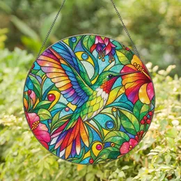 Hummingbird Stained Glass Window Decor for Bird Lovers, Mom Gifts, and Nature Fans Stained Glass Suncatcher