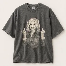Dolly Parton Middle Finger Portrait For Bold Concert Style And Country Music Fans T-Shirt