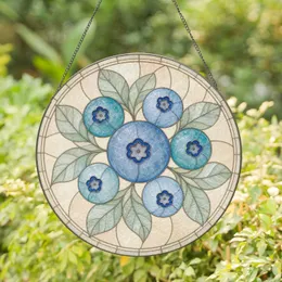 Blueberry Cluster in Light Glass for Summer Kitchen Decor Berry Lover Gift Stained Glass Suncatcher
