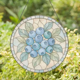 Blueberry Cluster Stained Glass for Home Decor Mother's Day Gift Stained Glass Suncatcher