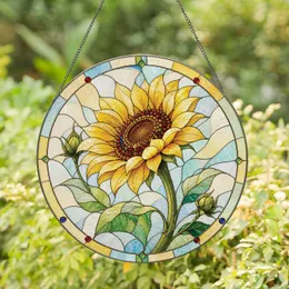 Golden Sunflower Garden Accent for Sunny Home Decor and Thoughtful Plant Lover Gifts Stained Glass Suncatcher