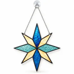 North Star Stained Glass Christmas Decor for Windows and Festive Holiday Gift Giving Custom Shape Window Hanging Acrylic Ornament