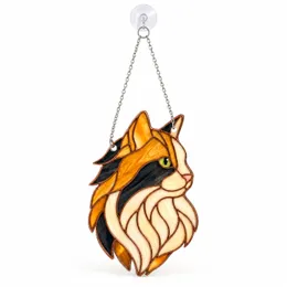 Stained Glass Cat Face Decor For Cozy Home Windows, Cat Lovers, And Housewarming Gifts Custom Shape Window Hanging Acrylic Ornament