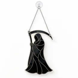 Grim Reaper Gothic Halloween Decor For Dark Fantasy Home And Seasonal Display Lovers Custom Shape Window Hanging Acrylic Ornament
