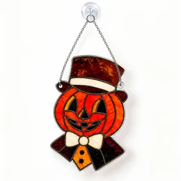 Dapper Pumpkin Halloween Decor For Retro Autumn Celebrations And Seasonal Gifting For Home Custom Shape Window Hanging Acrylic Ornament