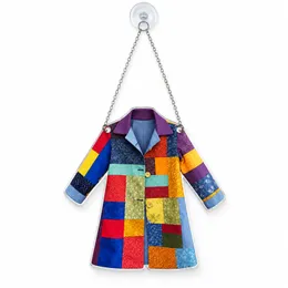 Colorful Patchwork Coat Christmas Keepsake For Holiday Tree Decor And Music Lovers Custom Shape Window Hanging Acrylic Ornament