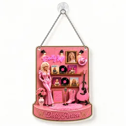 Dolly Parton Memorial Christmas Keepsake for Country Music Fans and Holiday Tribute Custom Shape Window Hanging Acrylic Ornament